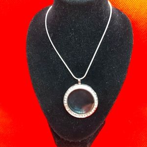 Rhinestone Keepsake Necklace with 9mm Mystic Topaz